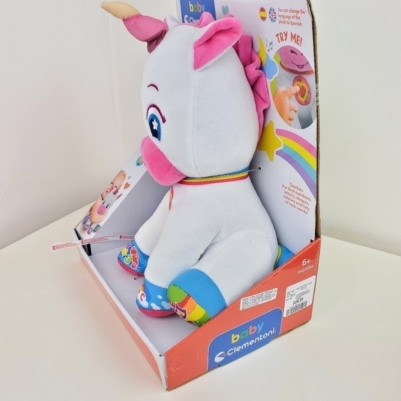 CLEMENTONI Baby Singing Interactive Baby Unicorn Soft Plush Toy with Lights New - Picture 7 of 11